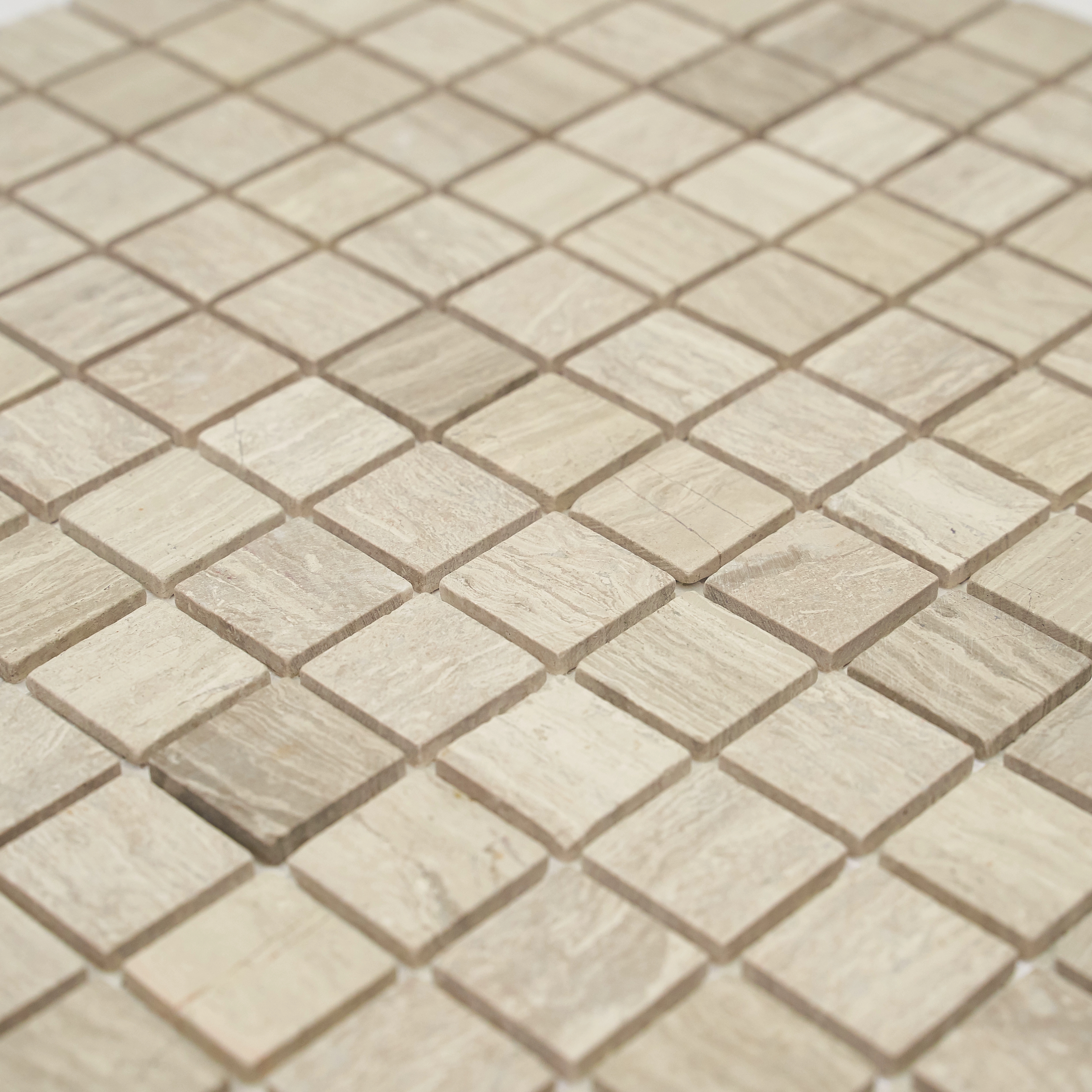 Мозаика Pietrine Travertino Silver MAT, 23х23х4 мм, MOSAICSTORY 30140