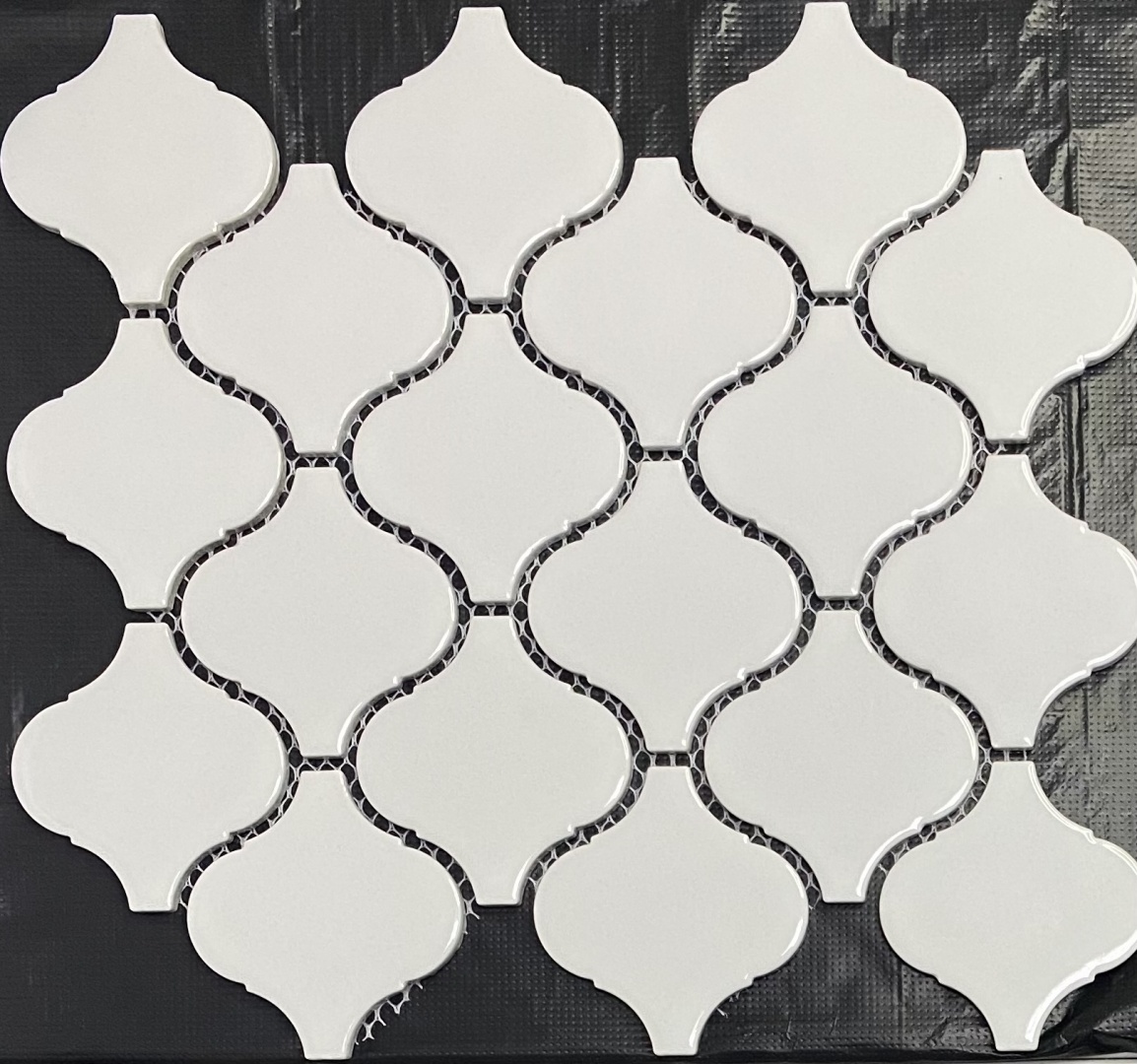 Мозаика Porcelain Arabesko Glossy White 74, LIYA Mosaic 35702