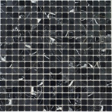 Мозаика Pietrine Nero POL, 15х15х8 мм, MOSAICSTORY 35226