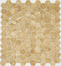 Мозаика Pietrine Hexagonal Emperador Light, 25х25х6 мм, MOSAICSTORY 35235