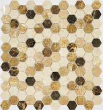 Мозаика Pietrine Hexagonal Pietra MIX 2 MAT, 25х25х6 мм, MOSAICSTORY 35055