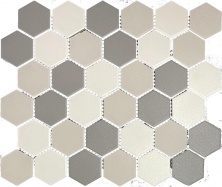 Мозаика Porcelain Hexagon Mix Grey 51, LIYA Mosaic 35713